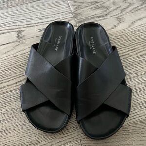 Everlane X Form Cross Leather Slides size 8